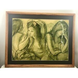 Sheldon C. Schoneberg Morning Reflections Matted Framed Lithograph Art 26.5x33"